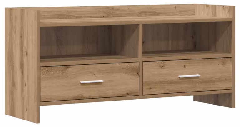 Mobile TV 100 x 33 x 47 cm, effetto legno artigianale, materiale composito