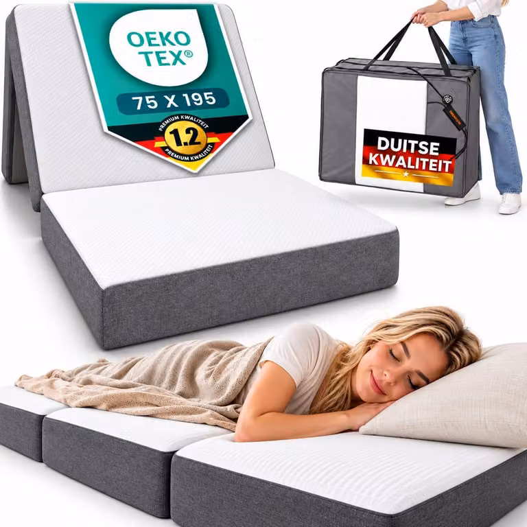 Materasso pieghevole, 75x195 cm, 14 cm di spessore, ideale come letto per ospiti