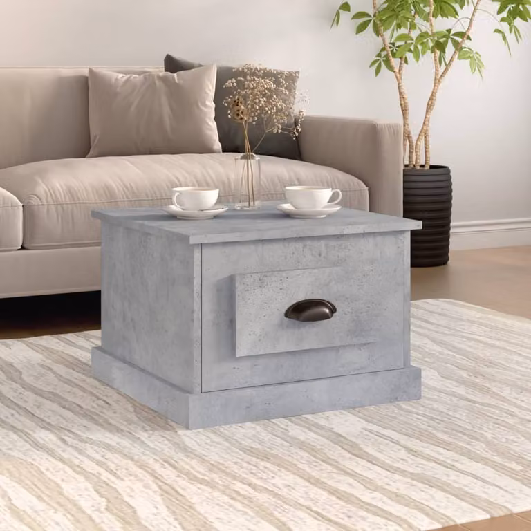 vidaXL Tavolino grigio cemento 50x50x35 cm in legno - Tavolino - Tavoli da caffè - Tavolino - Tavolo da divano