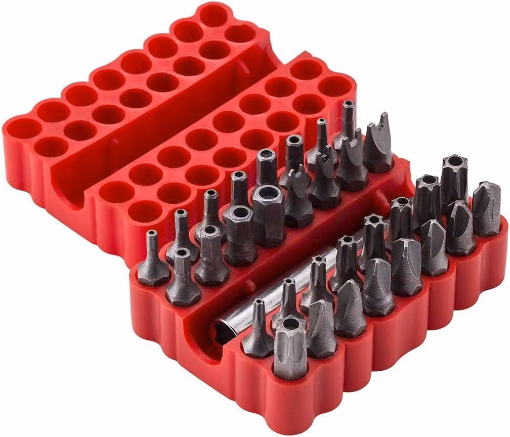 Set di punte da avvitatore da 33 pezzi, con punte di sicurezza Torx, Torq, a 6 lati, metriche e a 2 punte, per riparazioni