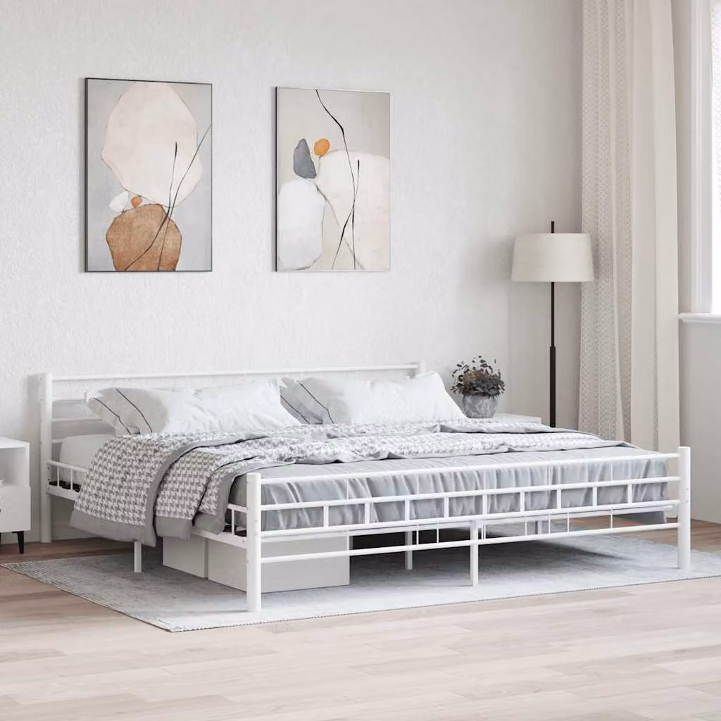 vidaXL Giroletto in Metallo Bianco L 200 cm x P 200 cm
