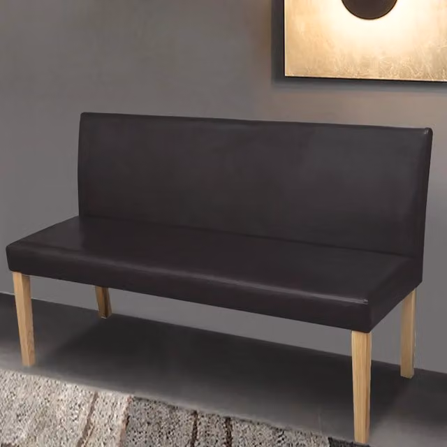 Panca VIDAXL in similpelle marrone scuro con struttura in legno di pino, L: 139,5 cm