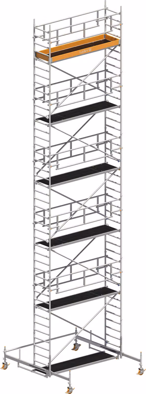 Ponteggio mobile Layher Uni Standard P2 Safety Plus con doppia ringhiera 12,38 m AH