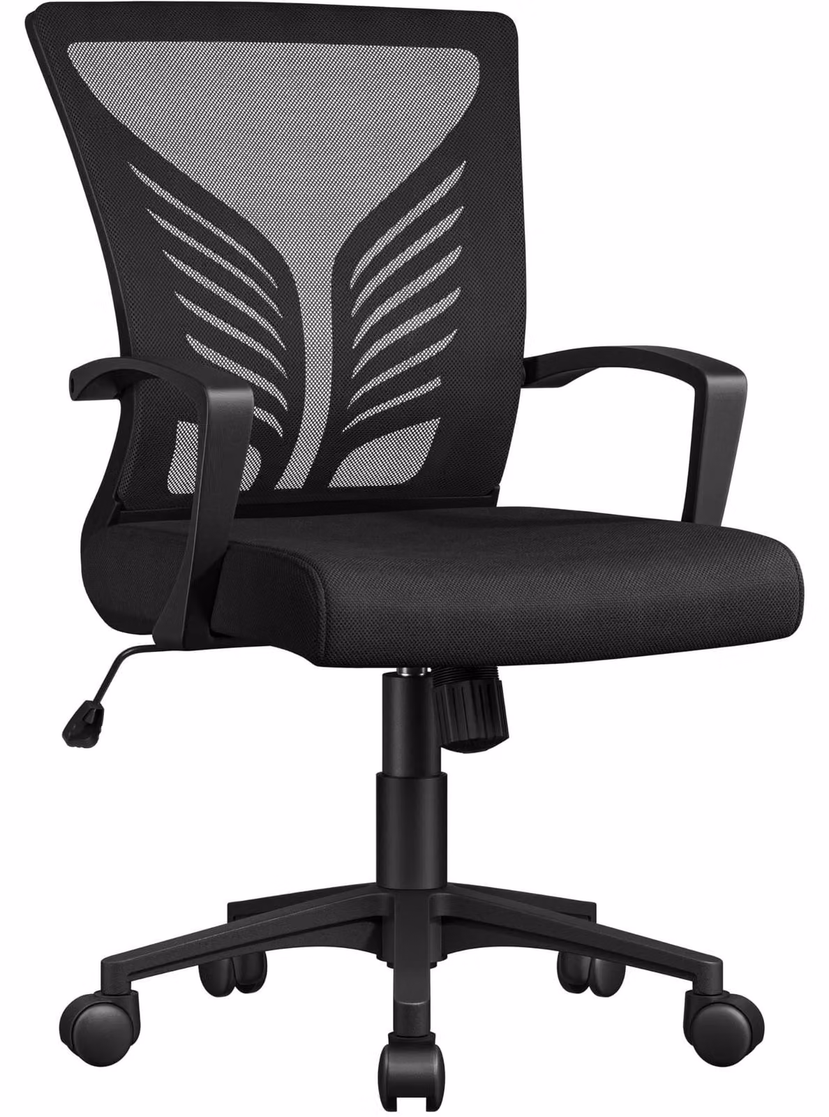 Sedia da ufficio ergonomica - Nero - Sedile girevole regolabile 44 - 53,5 cm - Con funzione dondolo - Per studio e ufficio