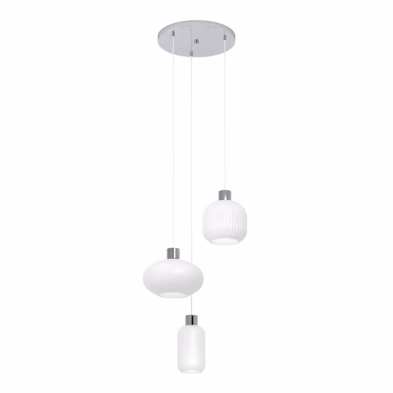 EGLO Lampada a sospensione Dasmina, dimmerabile, Bianco / Opale, Soggiorno / Sala da pranzo, Vetro, Giovanile, Lampada a sospensione