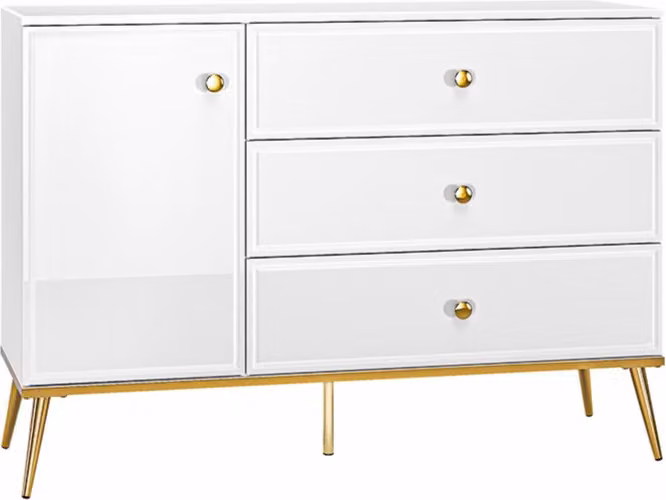 Cassettiera combinata AIKE - larghezza 120 cm, bianco