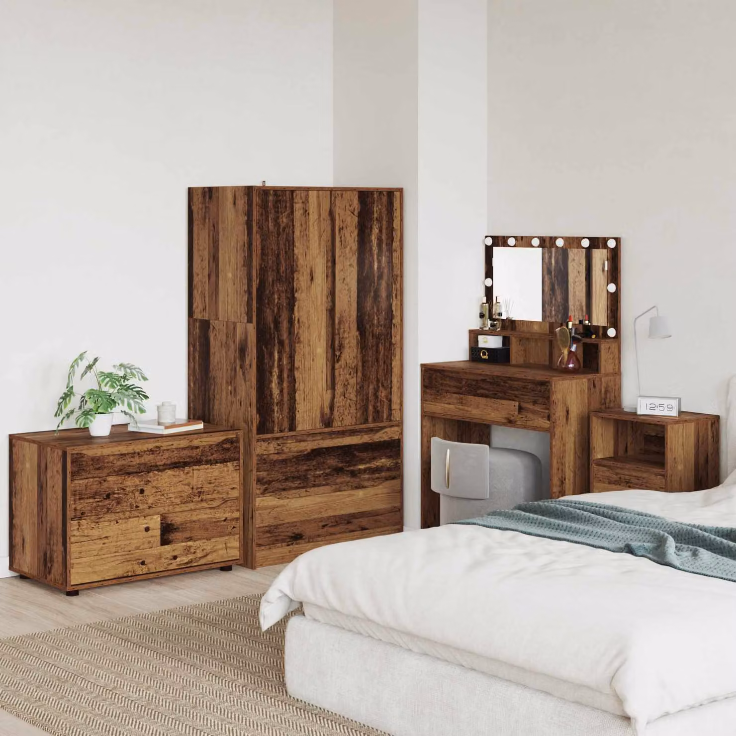 Armadio vidaXL in legno marrone con ante a battente e design minimalista L 80 x P 48 x H 57 cm