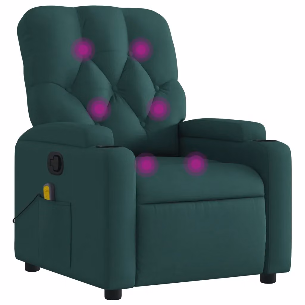 Poltrona reclinabile relax vidaXL in tessuto verde con braccioli e regolazione manuale – 2
