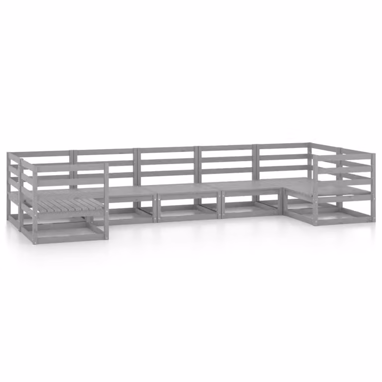 Set Salotto da Giardino 7 pz in Legno Massello di Pino