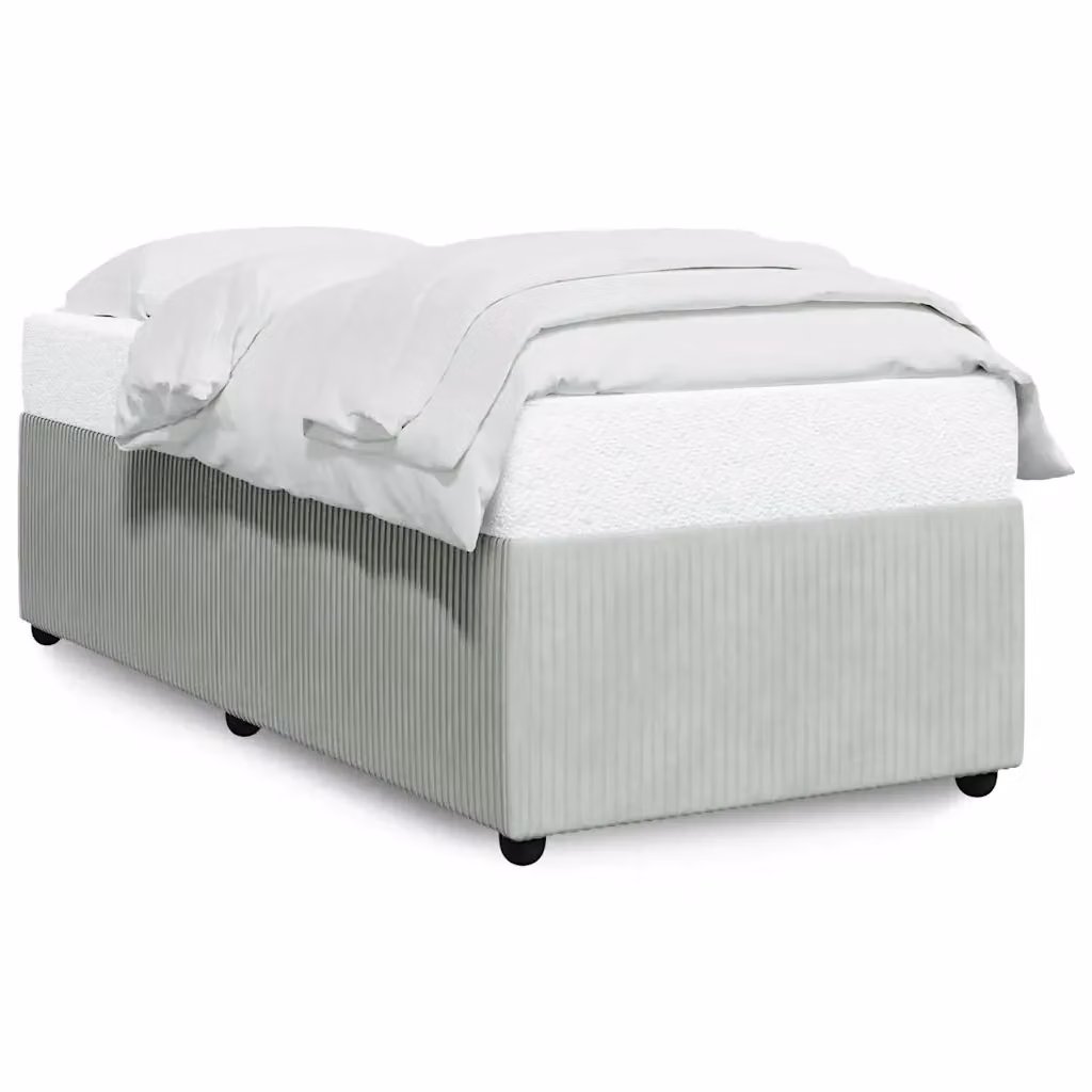 Giroletto vidaXL senza materasso in velluto grigio chiaro, L 90 cm x P 200 cm – 2