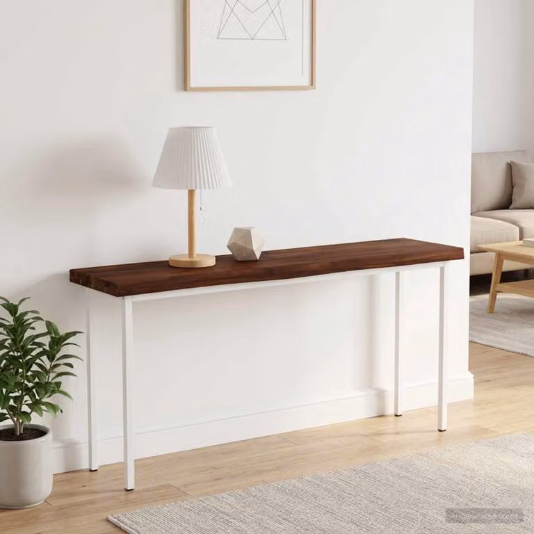 Piano del tavolo rettangolare in legno di acacia vidaXL, marrone, L 110 cm x P 30 cm x H 3,2 cm