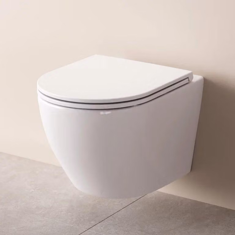 AM.PM WC senza bordo WC per ospiti WC sospeso in Vetroceramica AquaSpin WC sospeso senza bordo con coprisedile a chiusura morbida