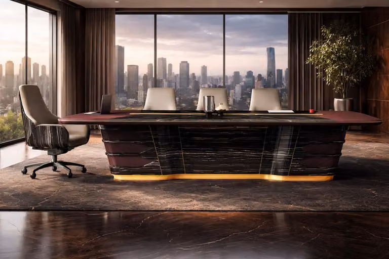 Scrivania da ufficio marrone tavolo da riunioni dal design elegante