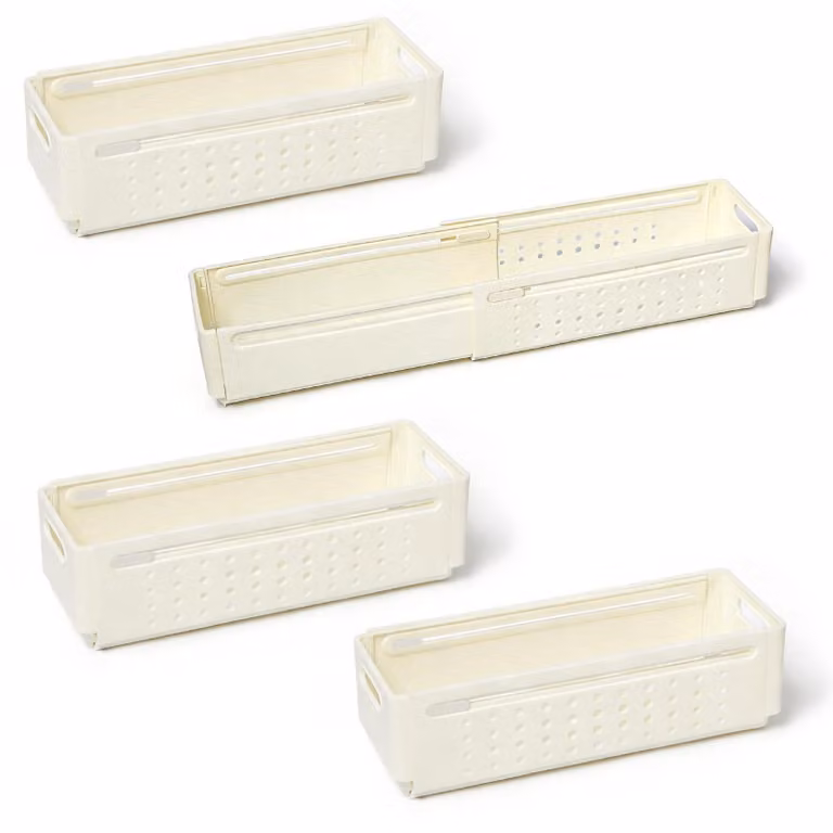 4 contenitori di plastica estraibili - regolabili da 27,9 cm a 45,7 cm