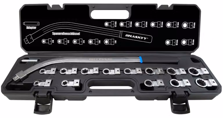 Set di 15 chiavi a bussola, con profilo Torx ed E