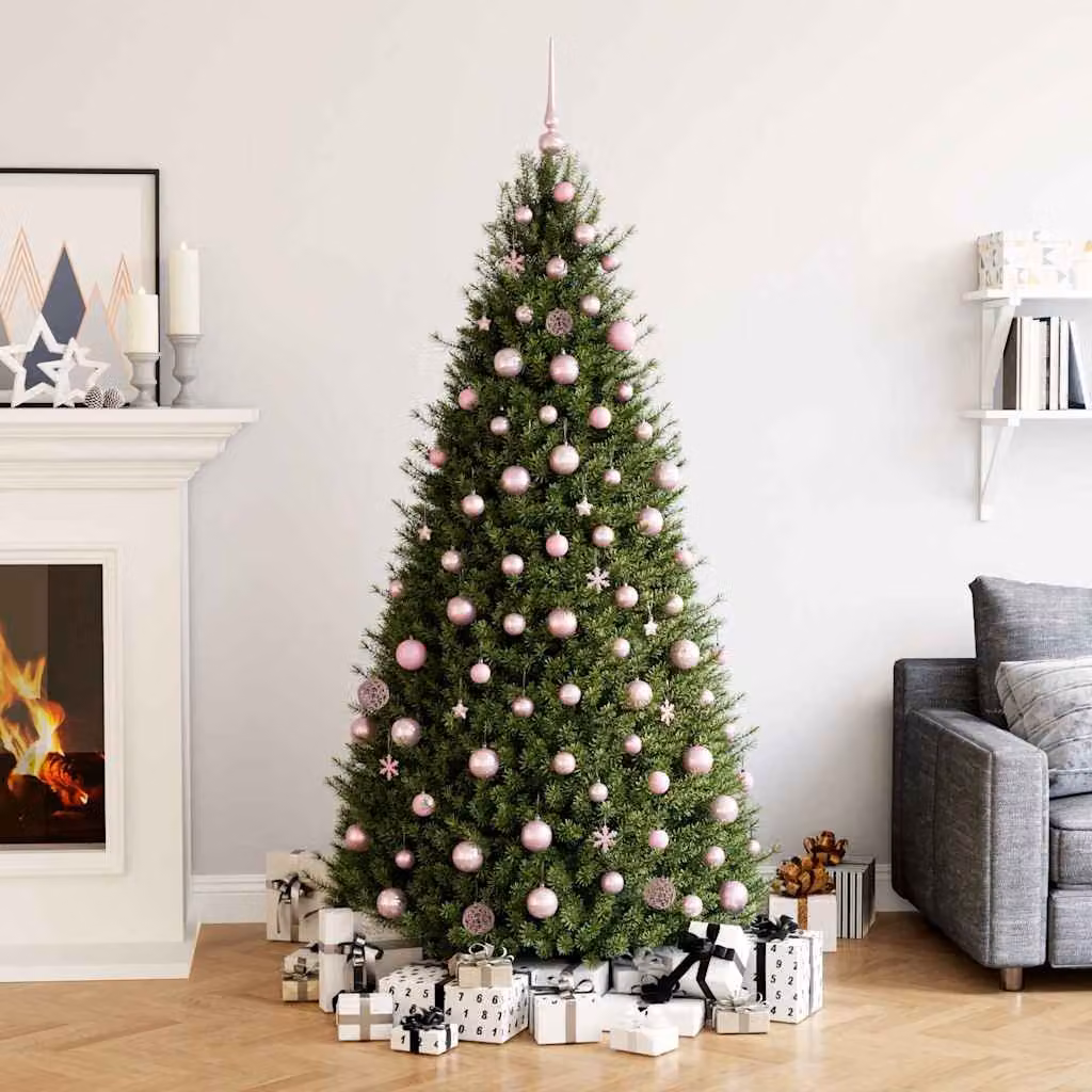 vidaXL Set di Decorazioni Natalizie Rosa con Stelle e Fiocchi di Neve in Plastica, 111 Pezzi