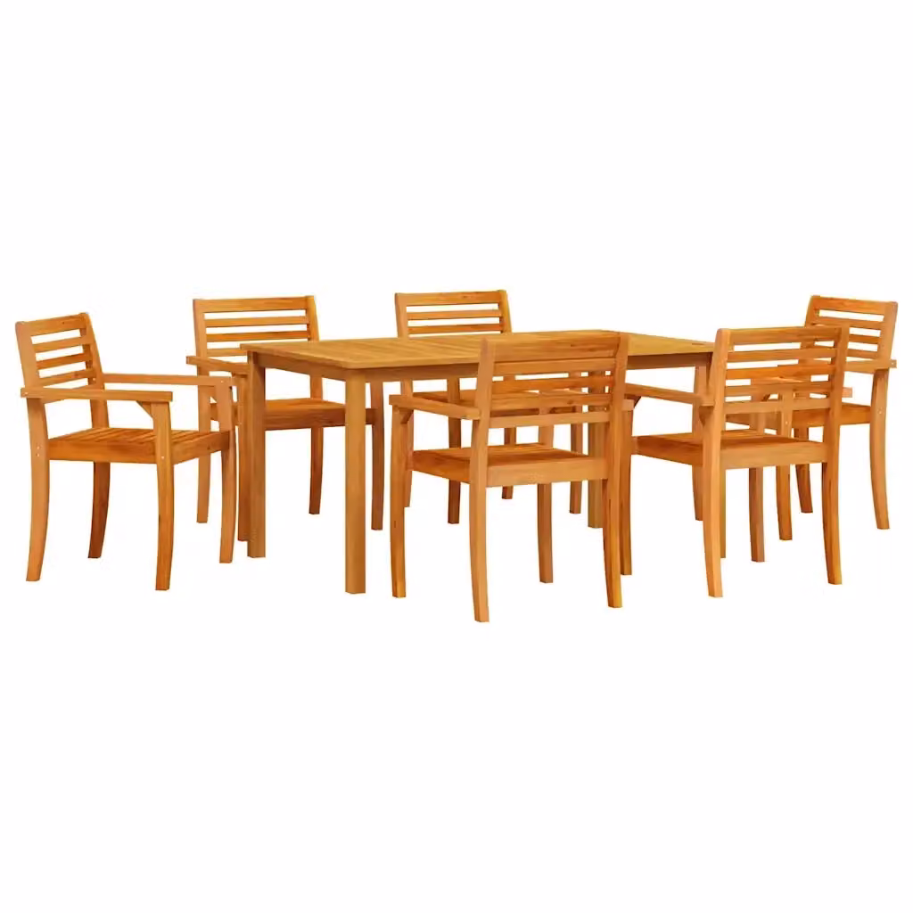 Set da pranzo per giardino vidaXL in legno di acacia marrone, 7 pezzi – 2