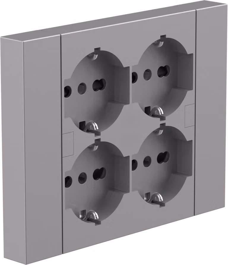 Electraline 22135, presa da incasso Quadra, 4 moduli, universale P40, compatibile con