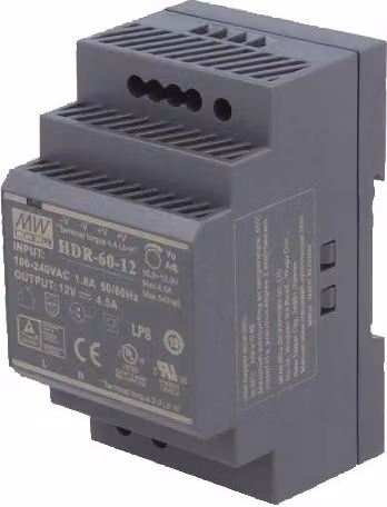 HDR-60-24 - Alimentatore DIN, 24 V CC, 2,5 A, 60 W