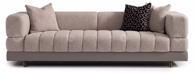 Dreisitzer Couch Sofa 3 Sitzer Polstersofa Stoffsofa Moderne Grau