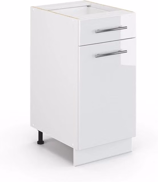 Mobiletto base per cucina Fame-Line Vicco Bianco lucido, Larghezza: 40 cm