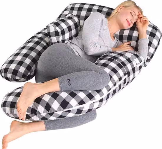 Cuscino per la gravidanza multifunzionale con supporto totale del corpo - a forma di G, lavabile e rimovibile