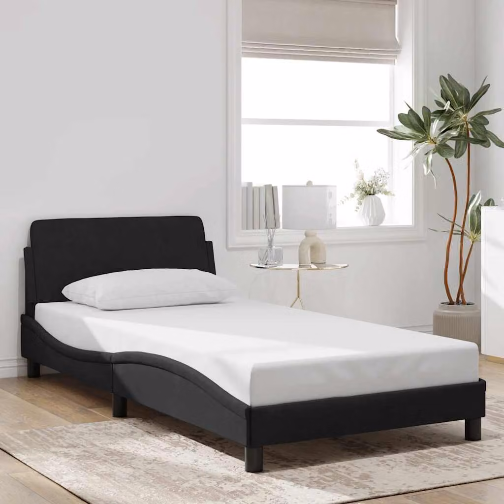 Giroletto Dover vidaXL in Velluto Nero 100x200 cm