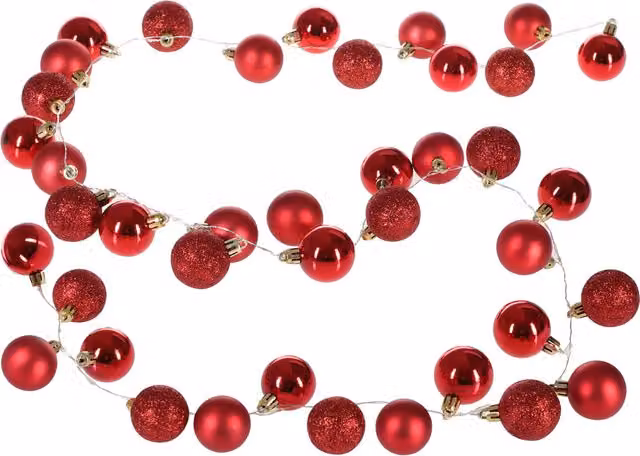 Catena di luci LED Casaria rossa con timer e protezione IP44 per decorazioni natalizie