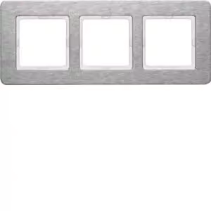 HAGER BERKER Q.7 Telaio triplo orizzontale in acciaio inox 10236083