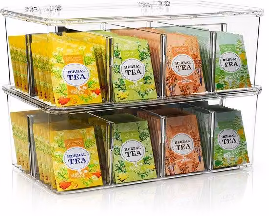 Portaoggetti in plastica a 8 scomparti, senza BPA