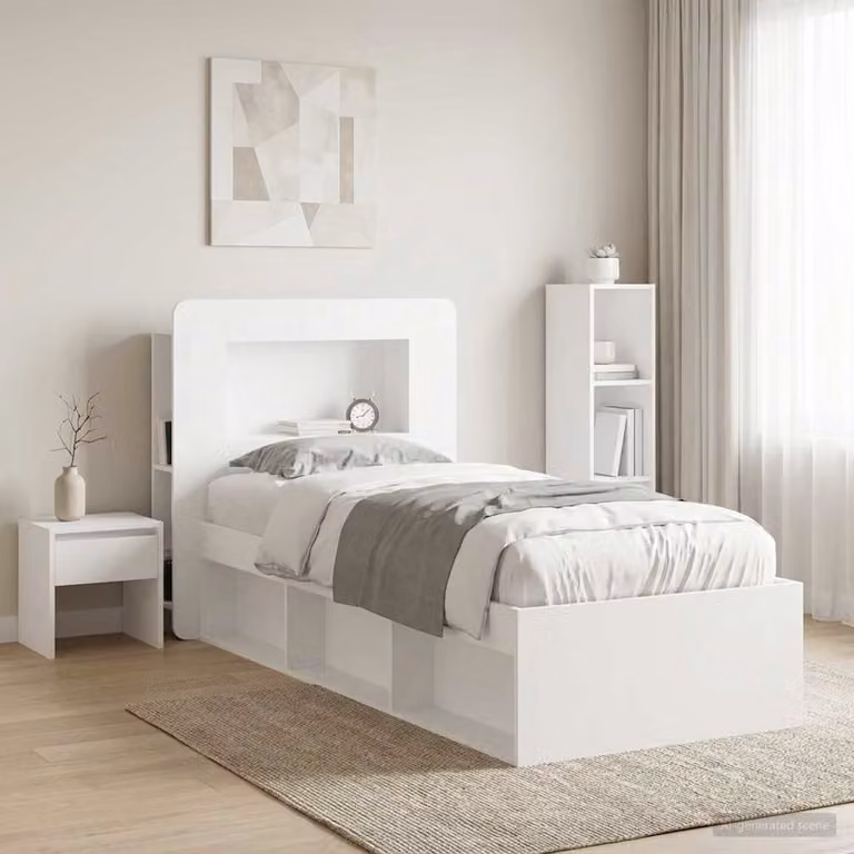 vidaXL Testata del letto con archiviazione Bianco Legno ingegnerizzato