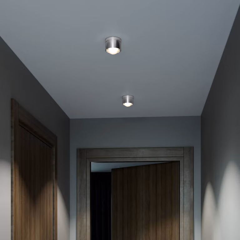 Top Light Faretto a soffitto LED Puk! 80 One, dimmerabile, Cromo / Argento, Soggiorno / Sala da pranzo, Alluminio, Moderno, Plafoniera LED