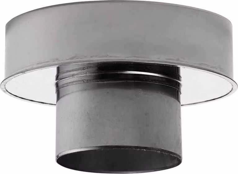 Passaggio del tubo stufa in acciaio inox Huum da parete singola (linguetta) a parete doppia (scanalatura) Ø120 mm
