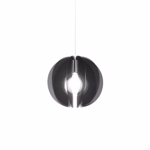 Sospensione Moderna Polilux ® Fumè E Metallo Cromo 1 Luce E27