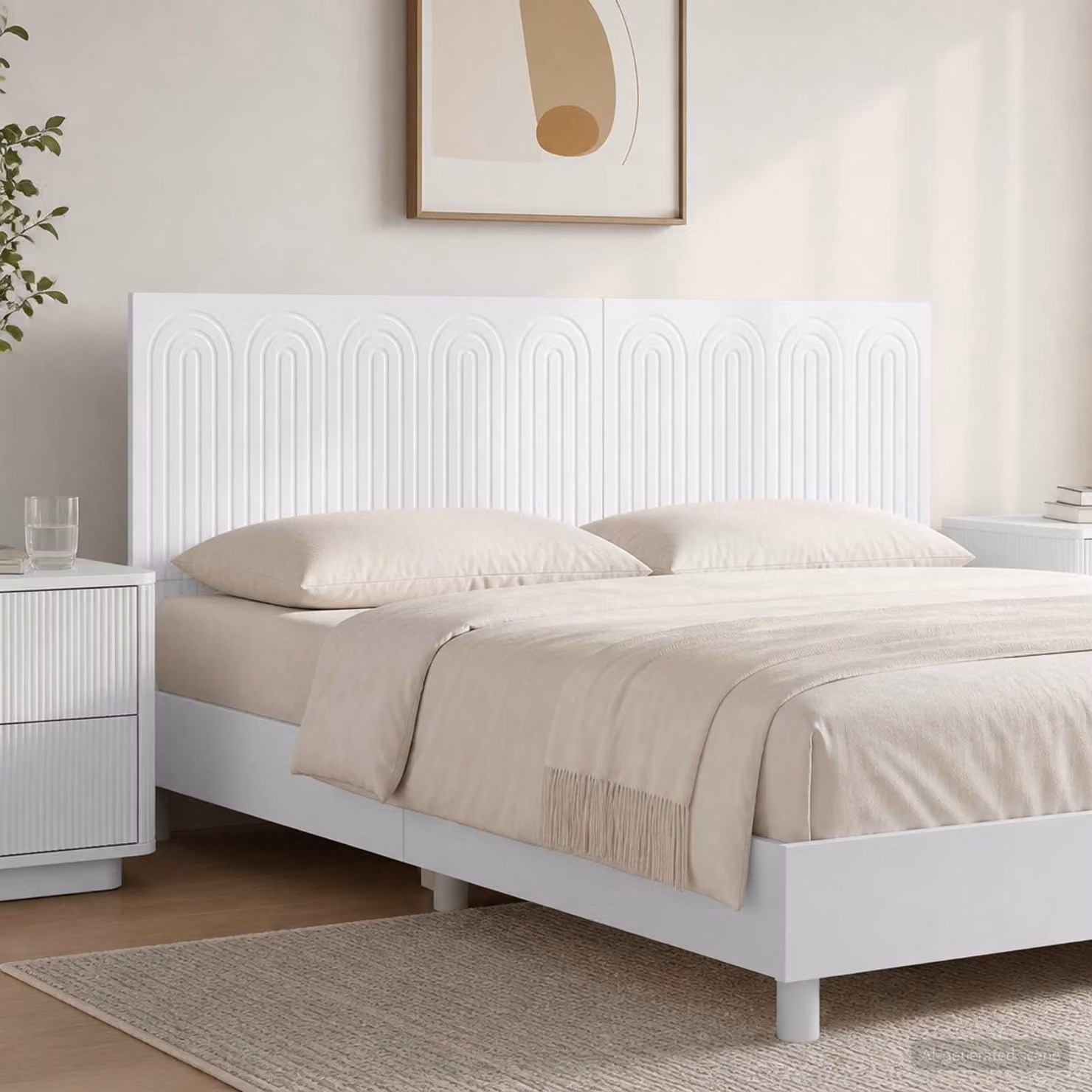Testiera da muro vidaXL ALKMAAR in legno ingegnerizzato bianco lucido