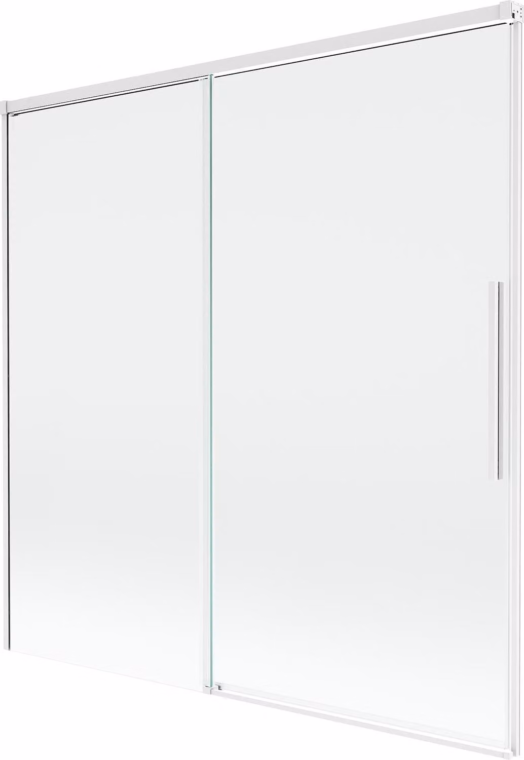 Mexen Rox paravento da bagno a 2 ante scorrevoli 160 x 150 cm, trasparente, bianco - 8C9-160-001-20-00