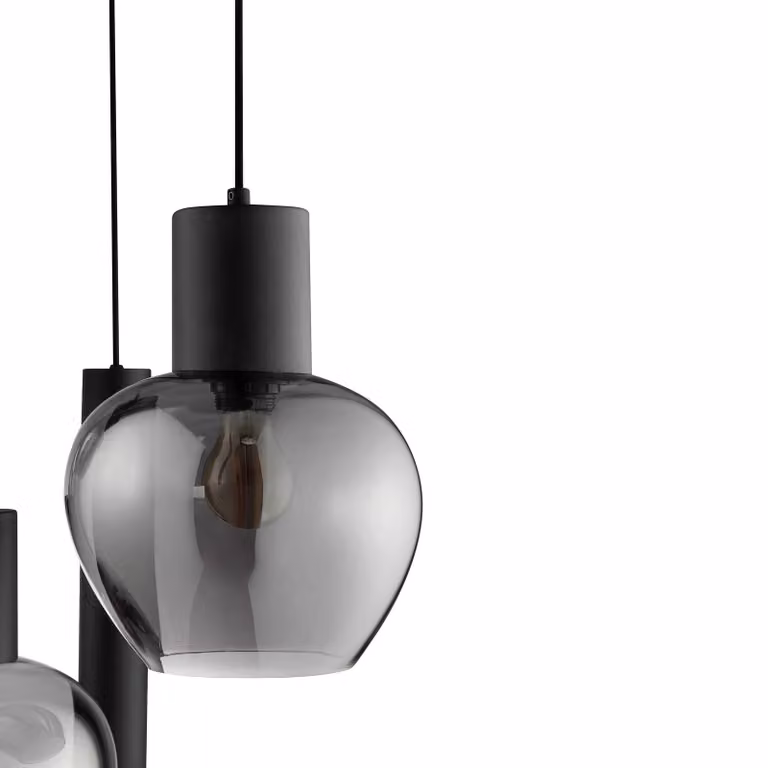 Brilliant Lampada a sospensione Ligari, Alluminio / Grigio / Zincato, Soggiorno / Sala da pranzo, Vetro, Lampada a sospensione