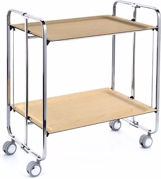 Carrello da cucina pieghevole cromato con ruote BAUHAUS 2 ripiani