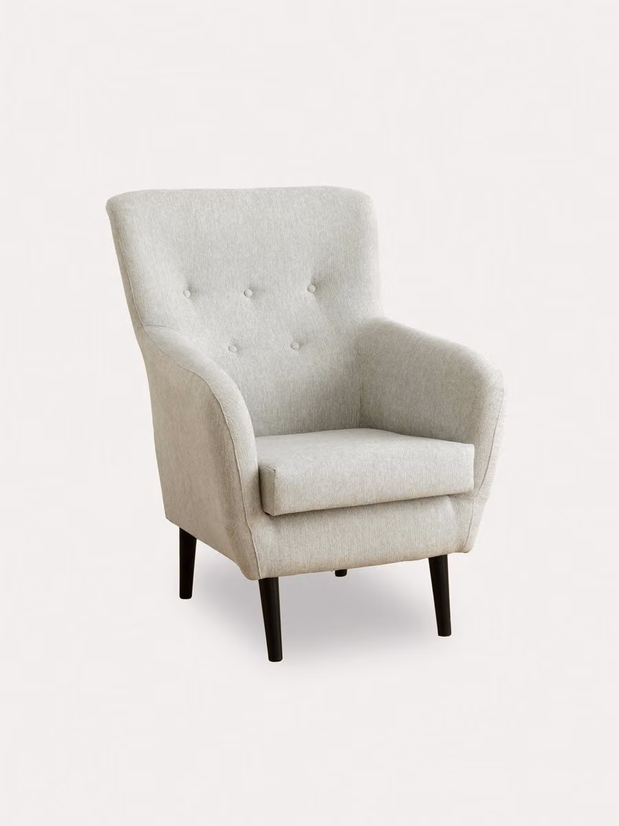 Poltrona imbottita Orsay Kenay Home grigio e nero con braccioli e struttura in legno – 2