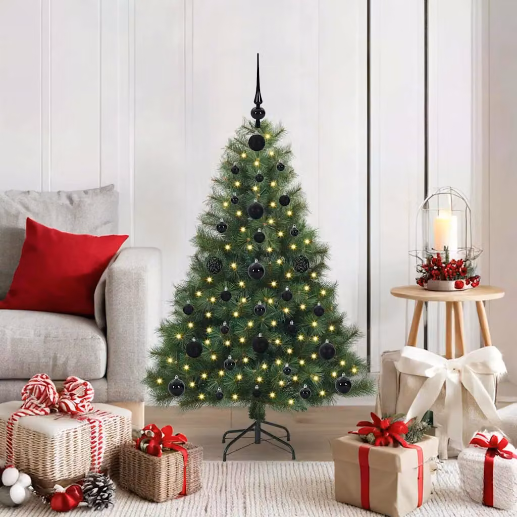 Albero di Natale artificiale verde vidaXL con 150 LED luce bianca calda, Altezza: 120 cm