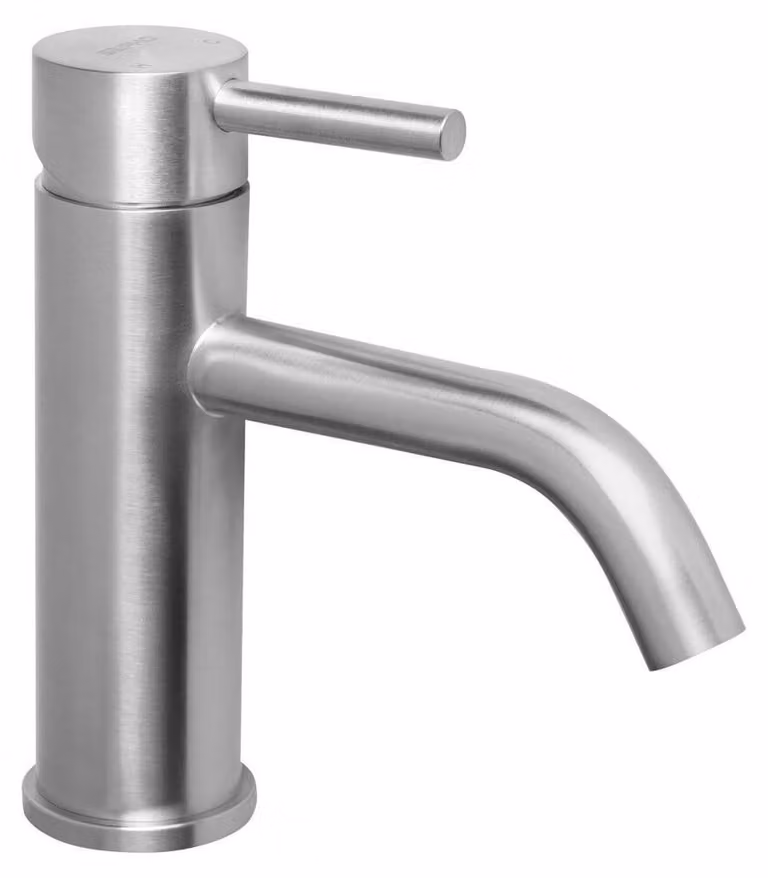 Miscelatore per lavabo minimalista, acciaio inossidabile satinato
