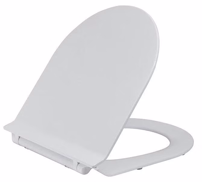 CERANO - Sedile WC con meccanismo di chiusura ammortizzata Sedile - slim/UF - bianco lucido - 36,4 x 4,9 x 42,7 cm