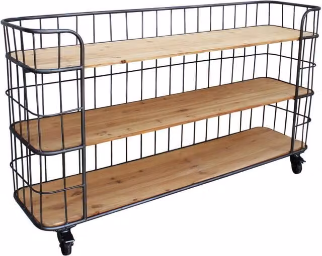 Scaffale con 3 ripiani in Acciaio Legno cm 170x44x85 - MONTAGUE