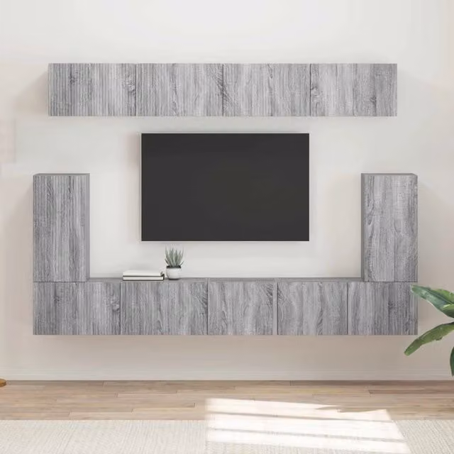 Set mobile TV 5 pz Grigio Sonoma Legno ingegnerizzato 3409093