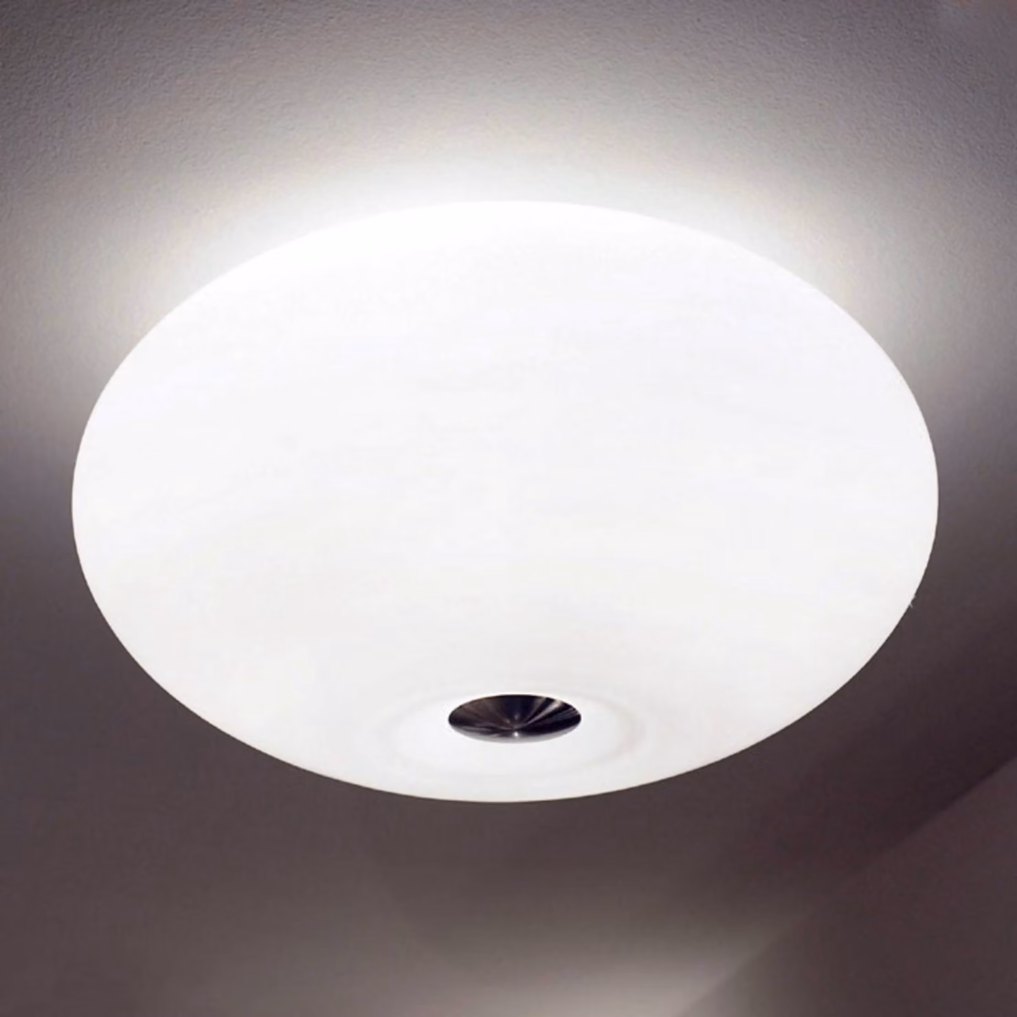 Casablanca Plafoniera soffitto AIH, dimmerabile, Bianco / Opale, Soggiorno / Sala da pranzo, Vetro, Design, Plafoniera
