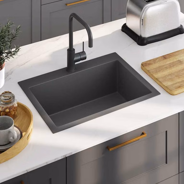 vidaXL Lavello da Cucina in Acciaio Inox Nero L/P/H: 59 x 44 x 20 cm
