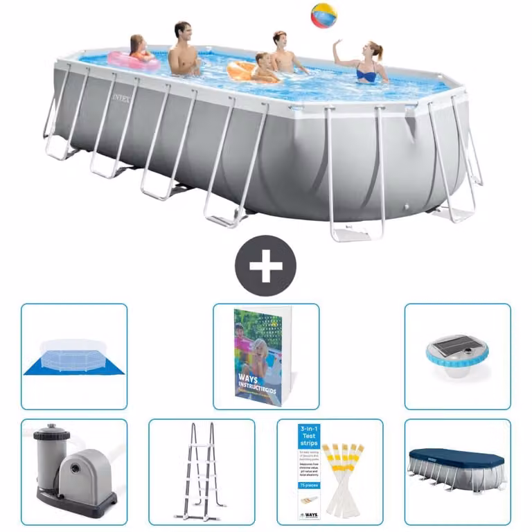 Piscina ovale con struttura a telaio Prism - 610x305x122 cm - 6 pezzi - Modello S596