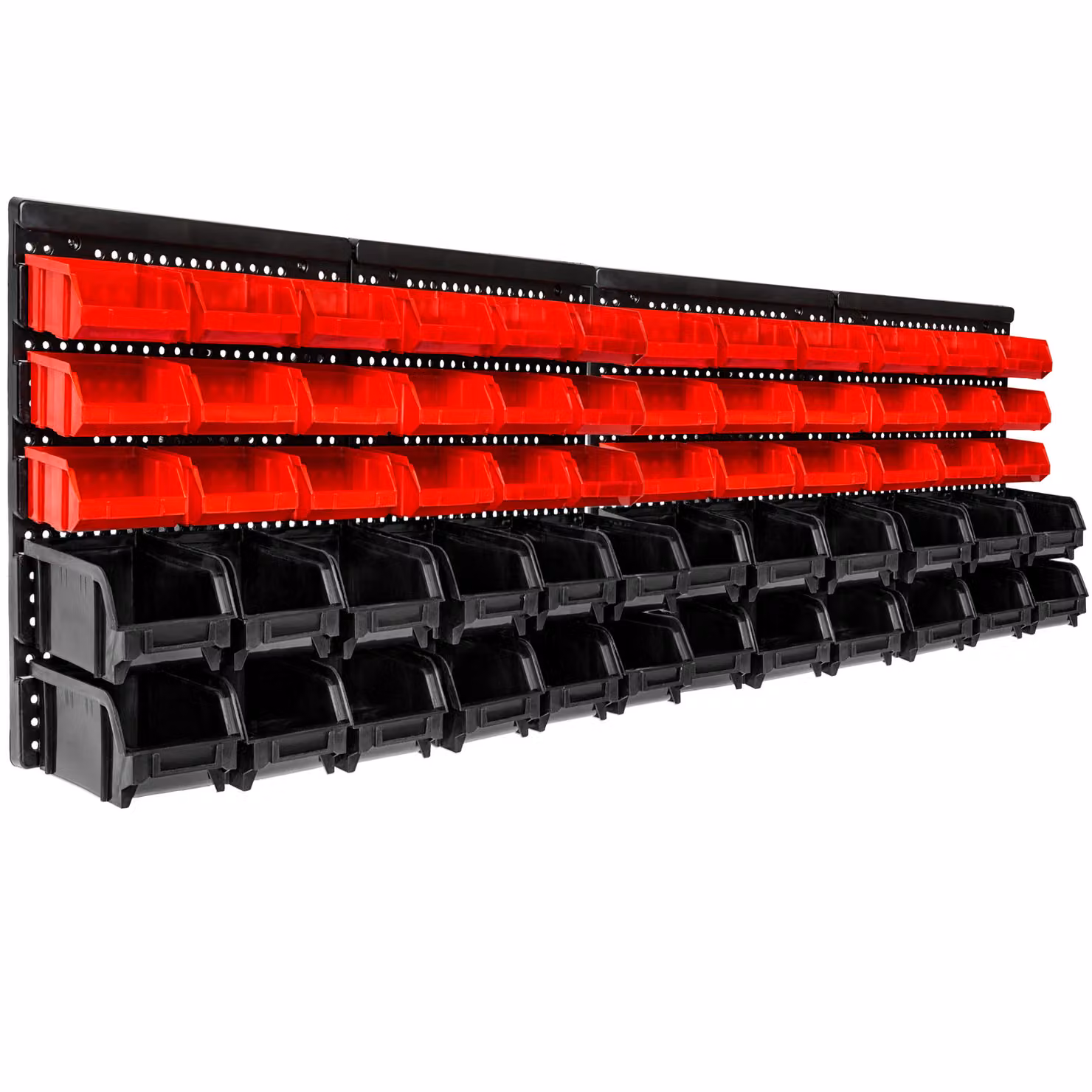 Set di 2 Scaffali da parete tectake con 30 cassettini impilabili in plastica multicolore