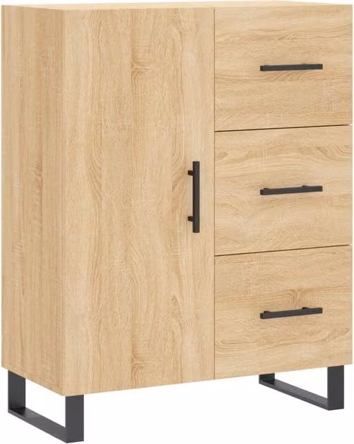 Buffet credenza cassettiera armadio mobile contenitore organizer cucina soggiorno rovere Sonoma 69,5 x 34 x 90 cm legno ingegnerizzato marrone 02_0031651