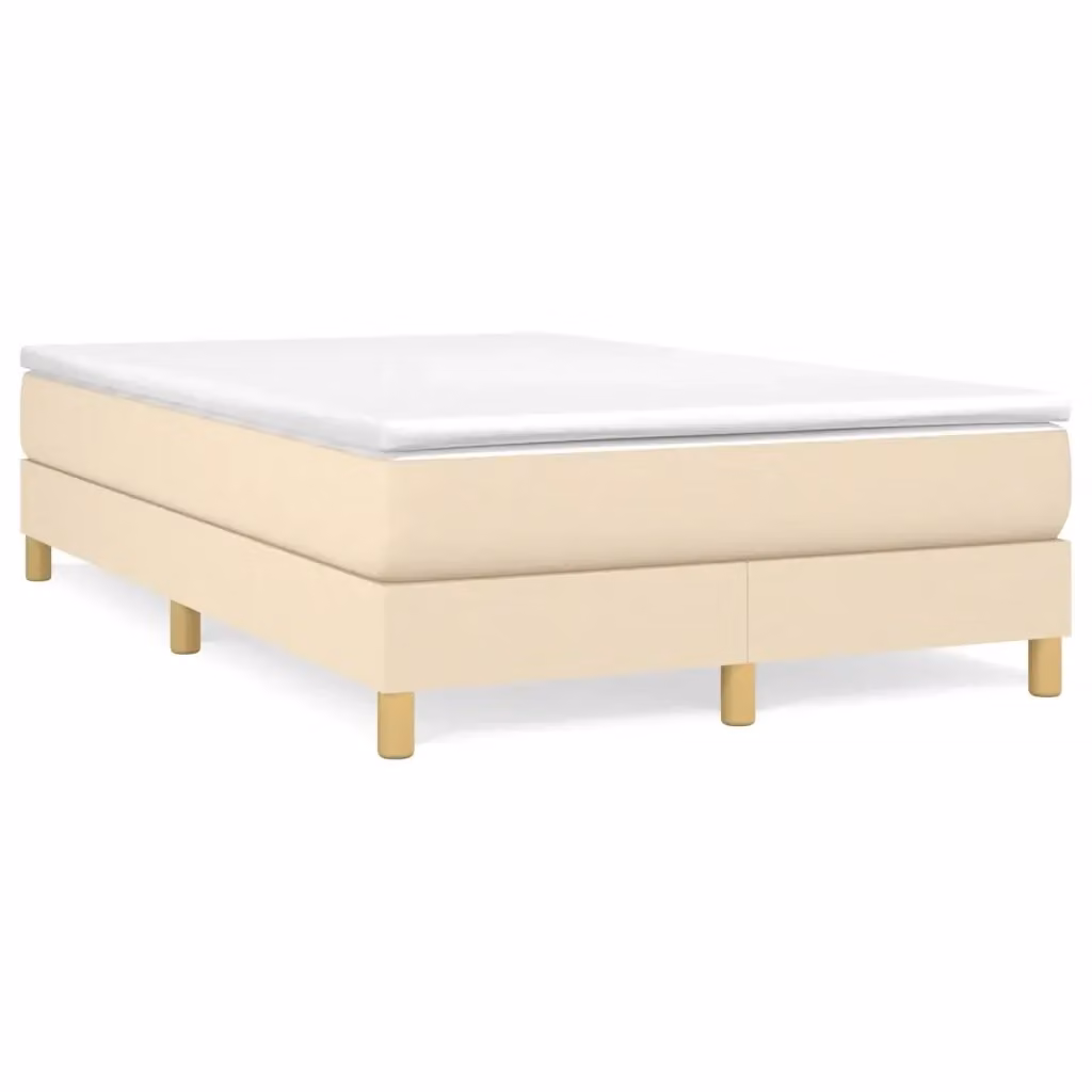 Letto Ibrido con Giroletto a Molle e Materasso vidaXL in Tessuto Beige e Bianco L/P/H: 120 x 200 cm – 2